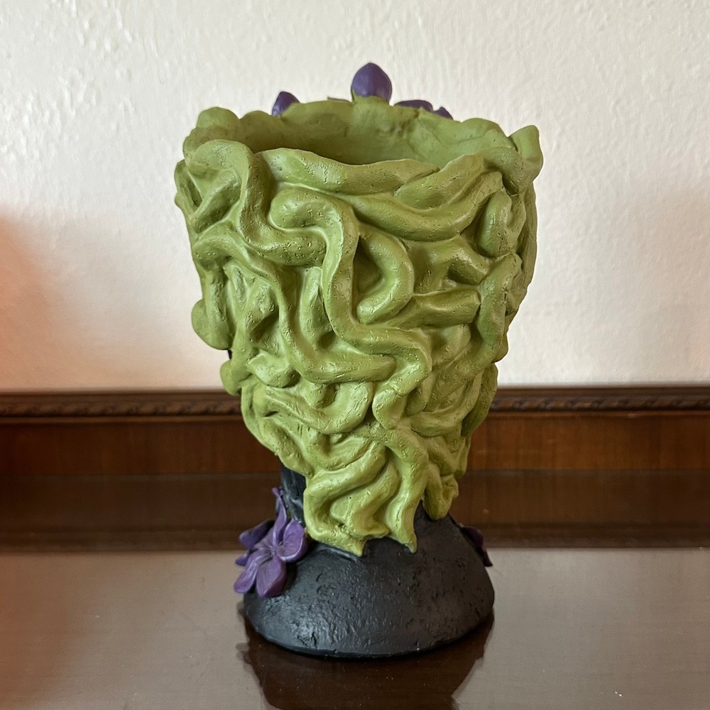 Ashland Halloween Medusa Head Floral Container Black Green Purple Decor 716363 - Picture 3 of 5